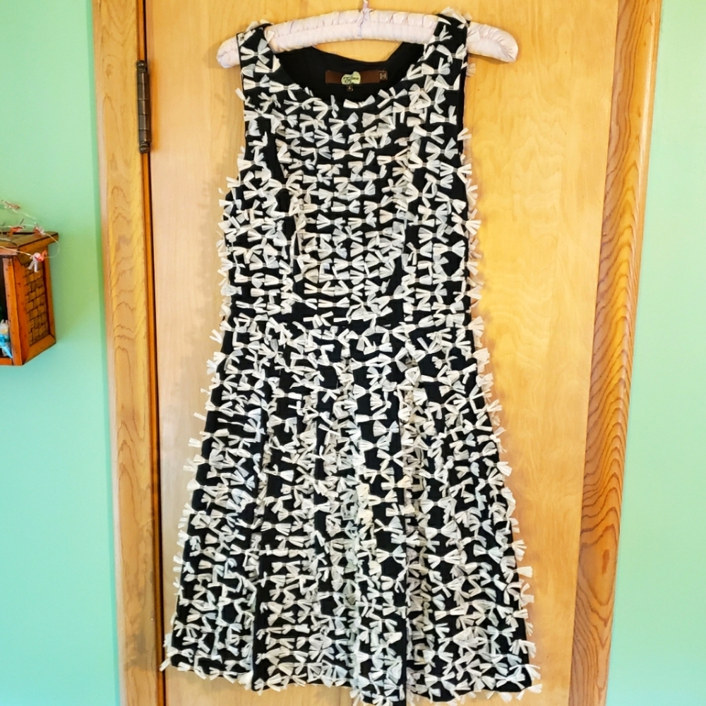 Eva Franco Black and White Bows Party Dress